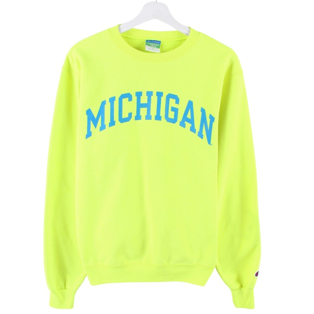 University of Michigan Neon Crewneck Sweatshirt Gildan Size Large